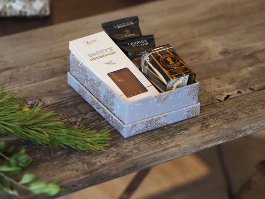 Lille gaveæske med Chokolade, Te & Lakrids
